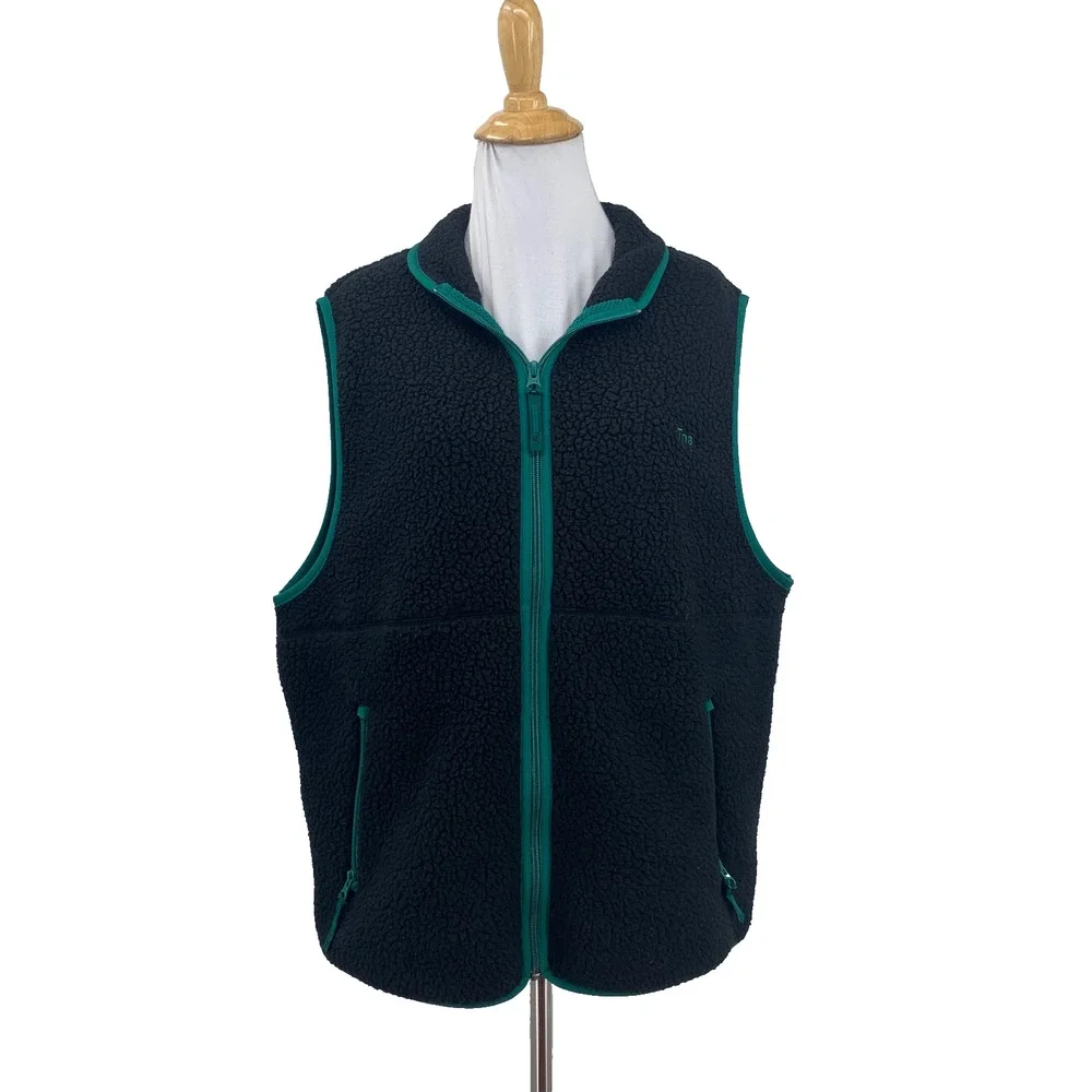 TNA Vest Womens L Large Black Bigfoot Polar Full Zip Fleece Lined Jacket Aritzia